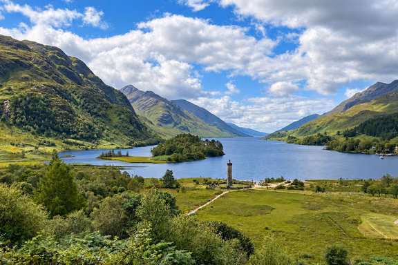 Glenfinnan Monument at the head of Loch Shiel