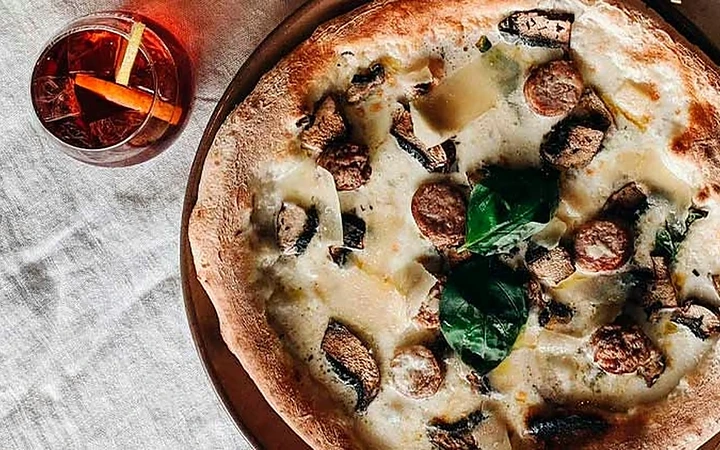 Pizza in an Edinburgh pizzeria