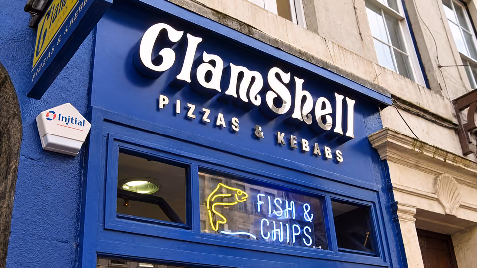 Clam Shell fish and chips in Edinburgh