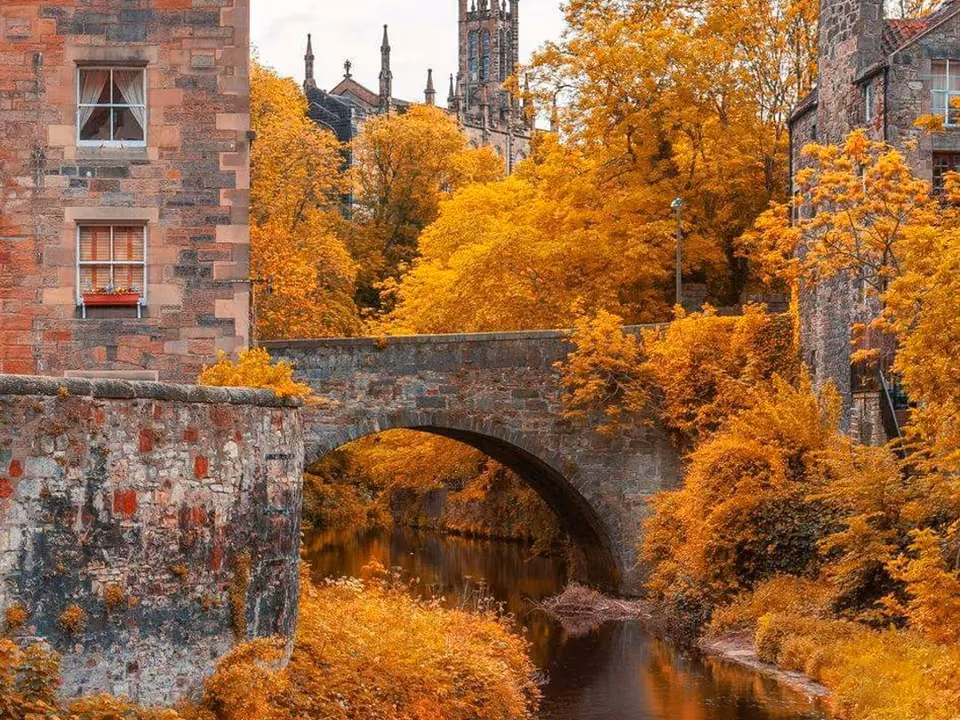 Houses by the Water of Leith in Dean Village