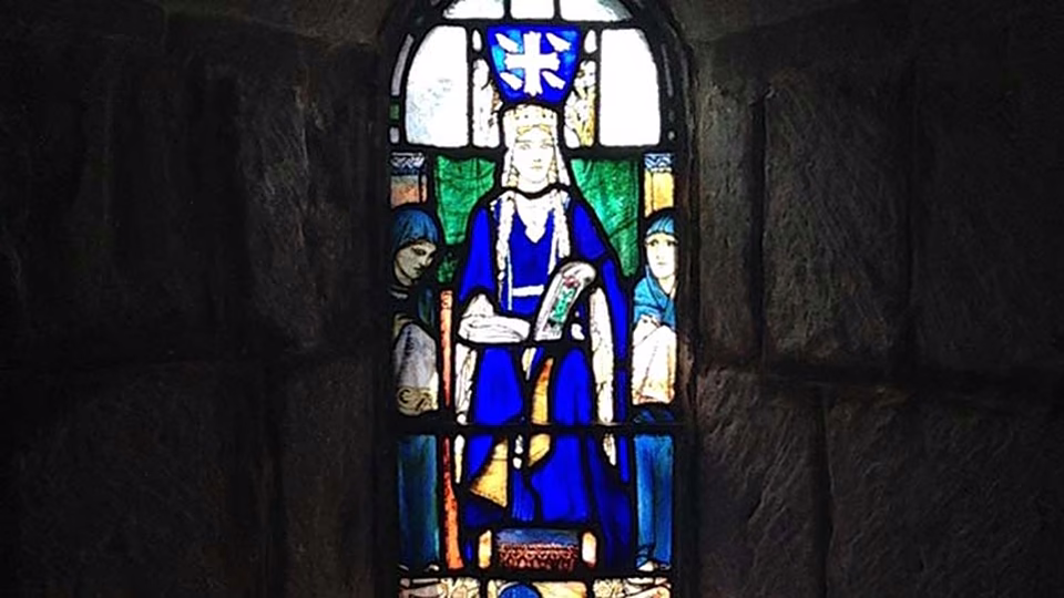 Stained glass windows in St Margaret’s Chapel