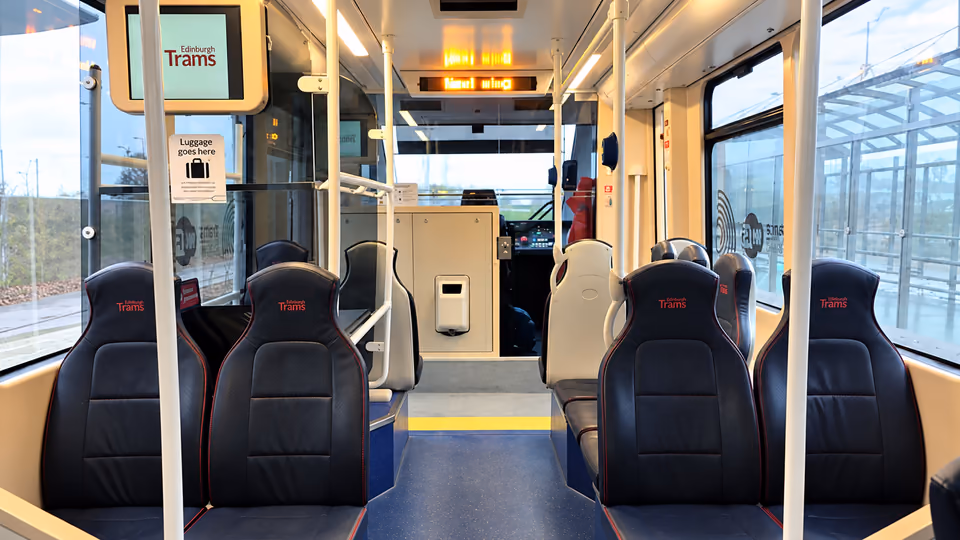 Inside an Edinburgh tram
