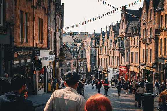 The Grassmarket with the castle above