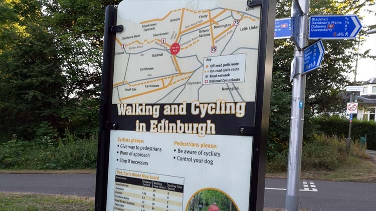 Mapa de carriles bici de Edimburgo