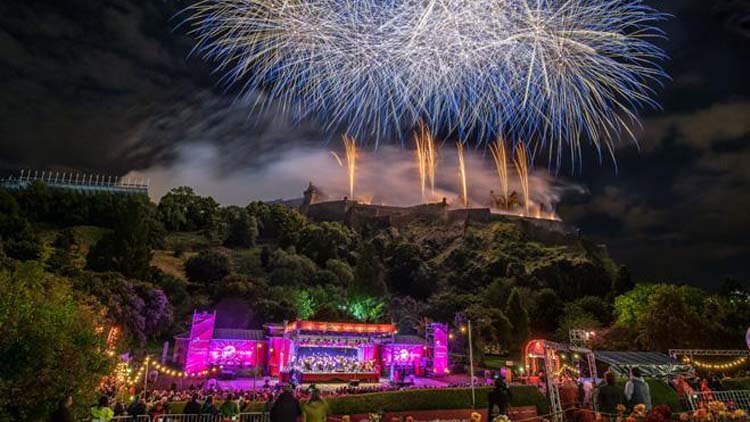 Fireworks in Princes Street Gardens