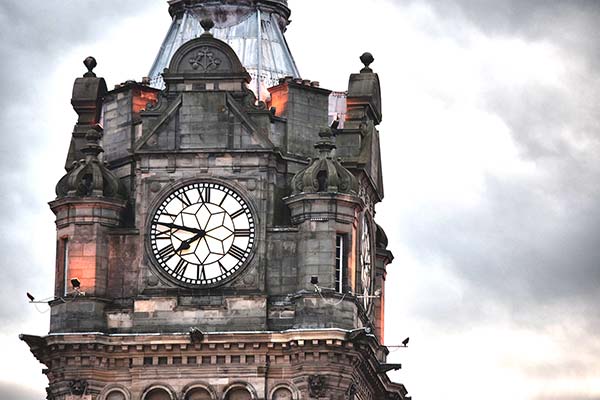Balmoral clock in Princes Street, Edinburgh